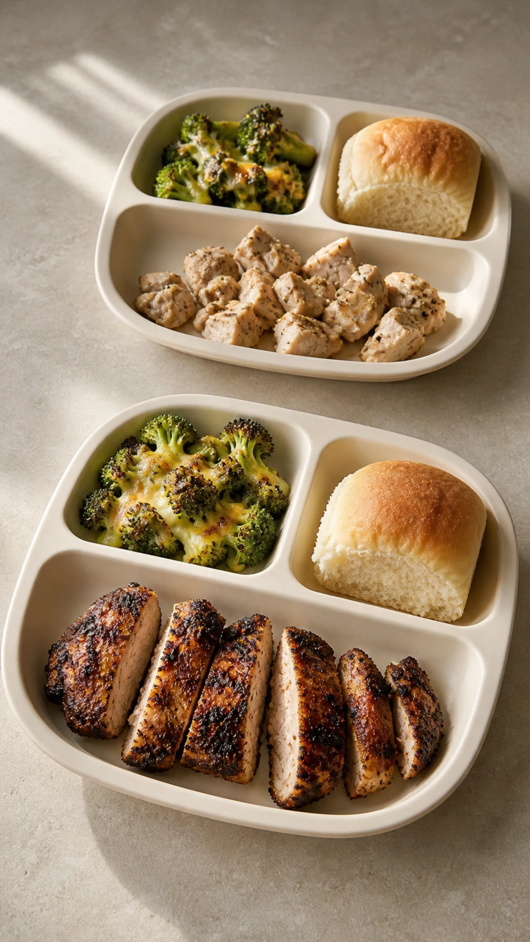 Air Fryer Chicken Thighs + Cheesy Broccoli