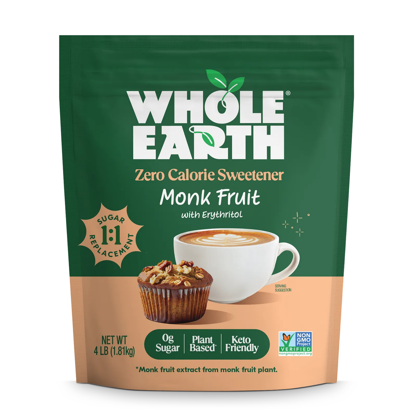 Whole Earth Monk Fruit + Erythritol Sweetener
