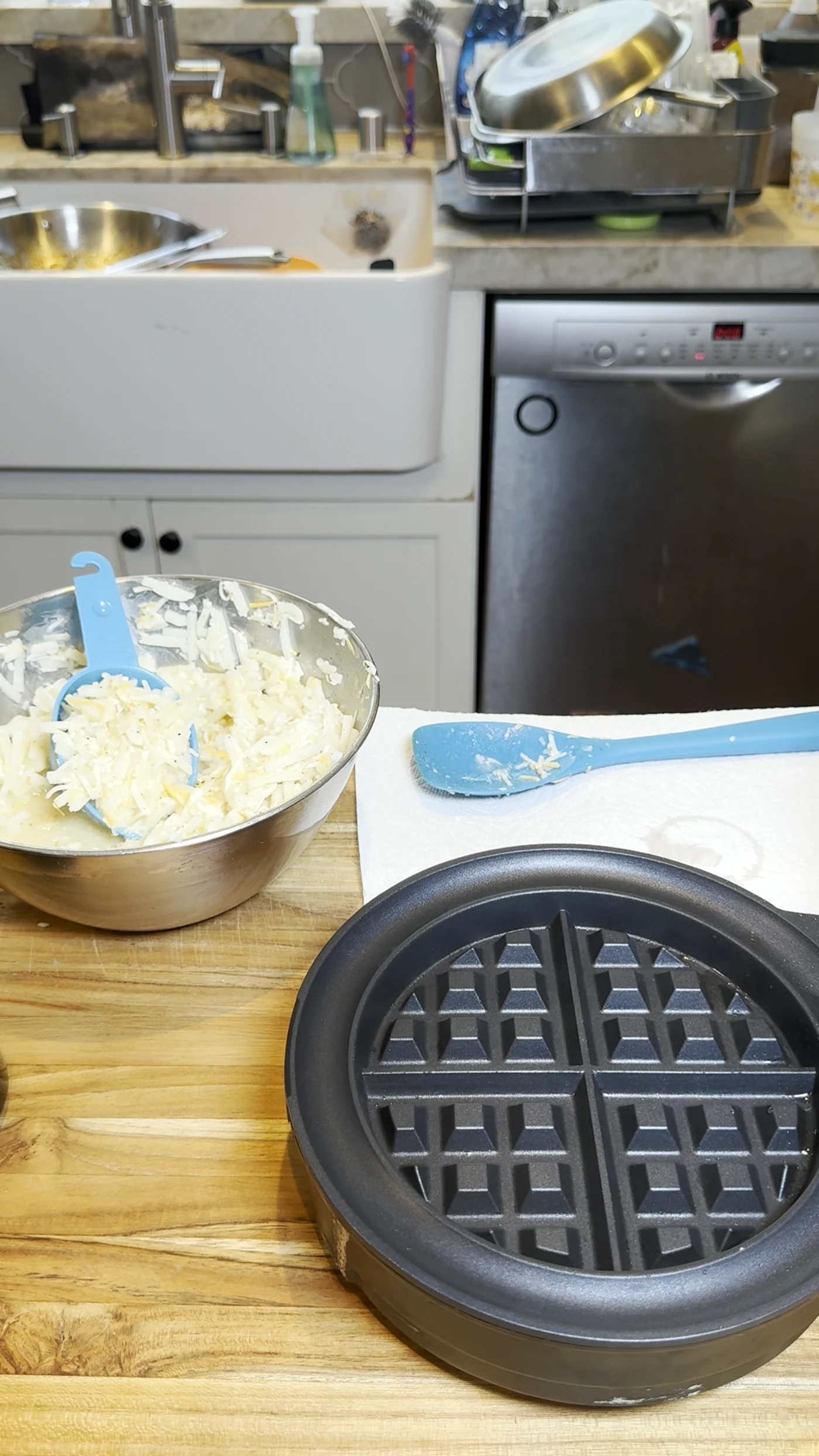 Step photo: crisp waffle reveal polished