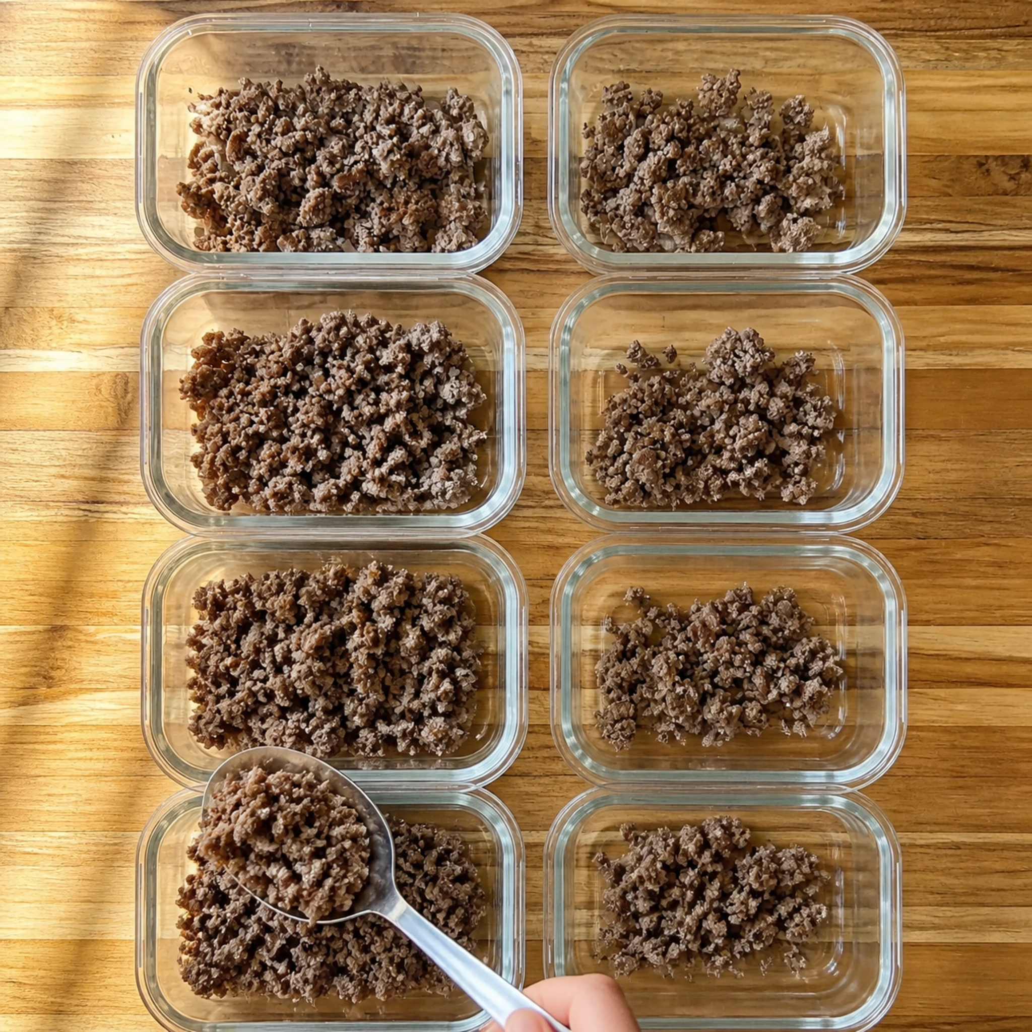Step photo: portion eight servings polished