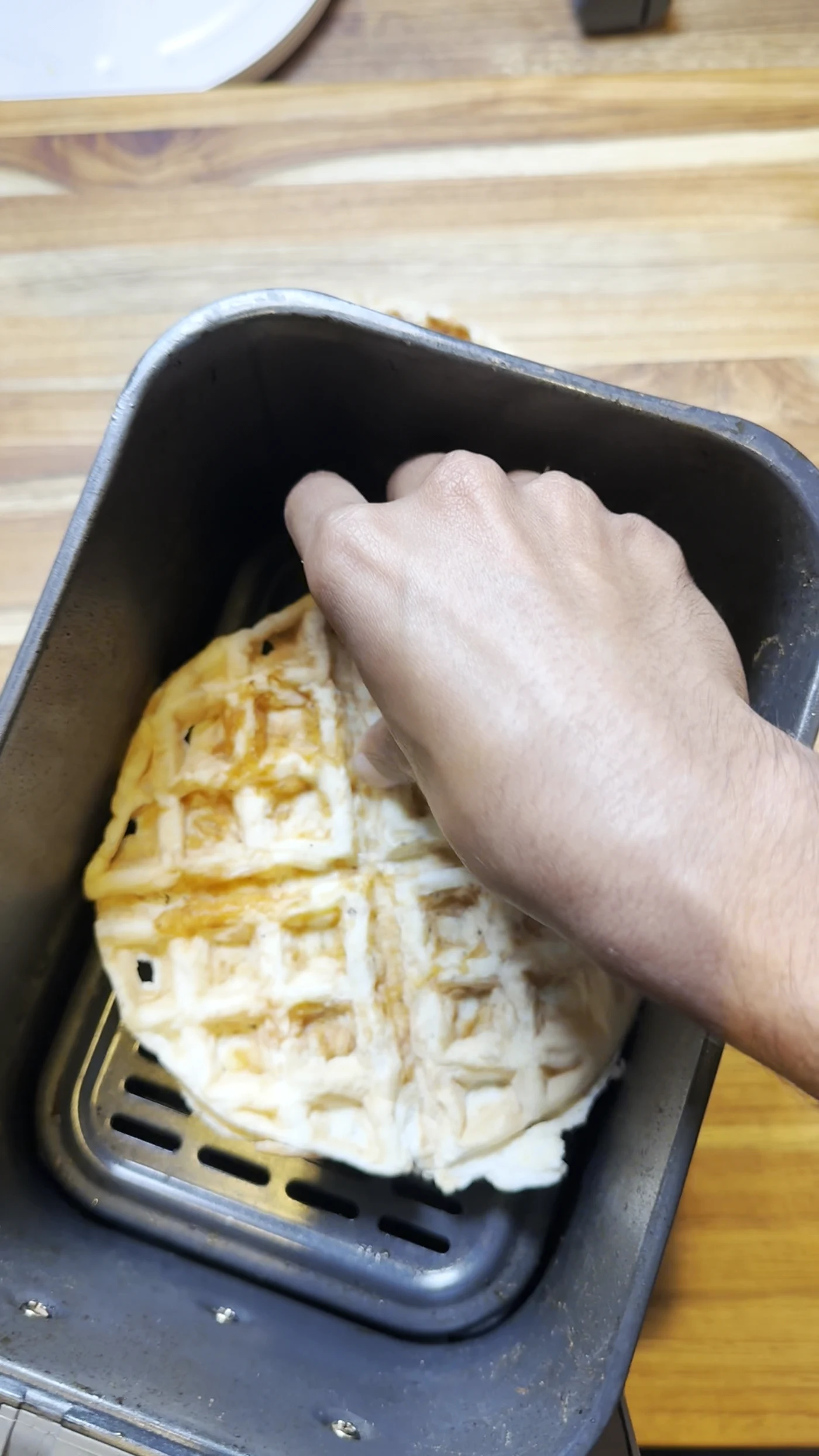 Step photo: air fryer reheat waffle polished