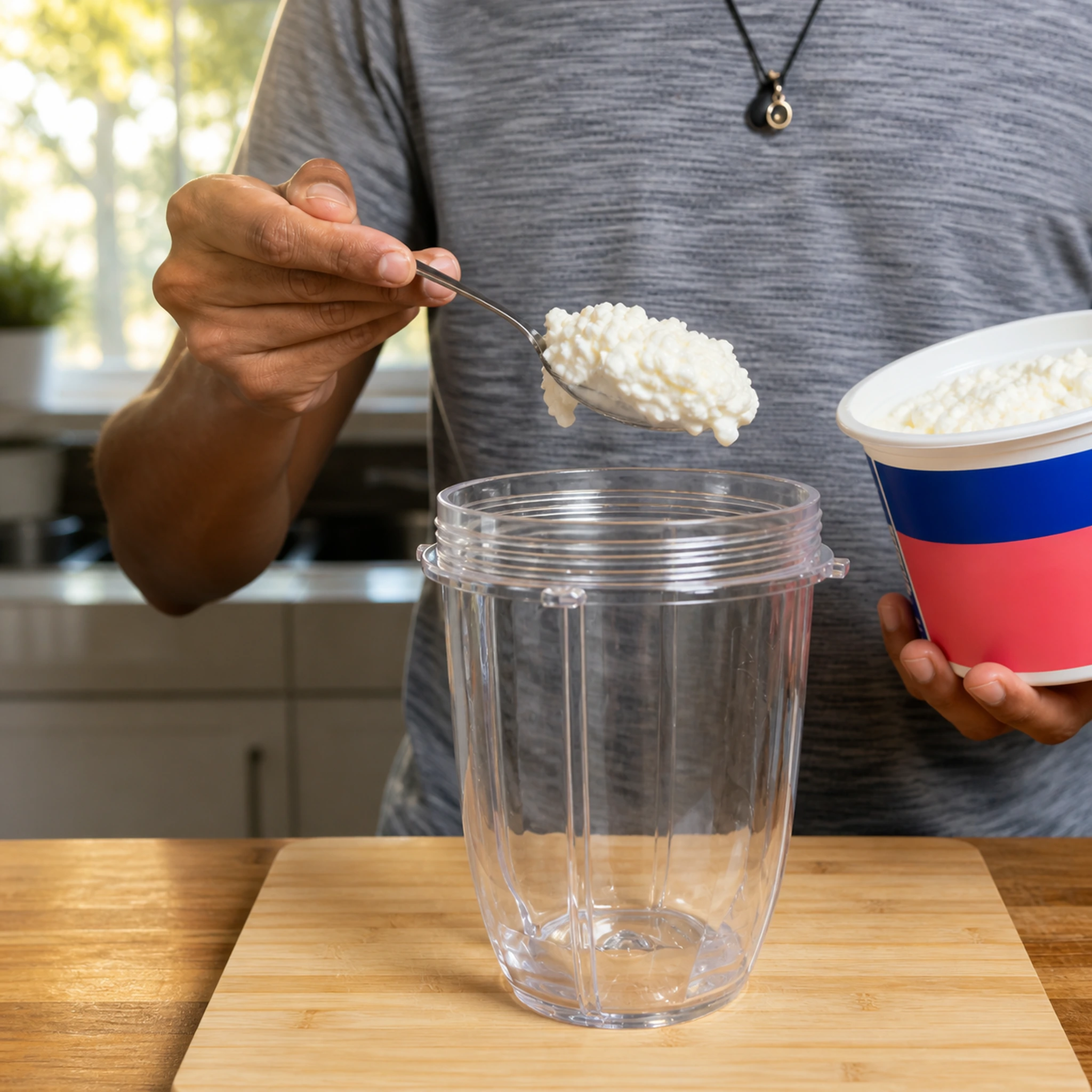 Step photo: cottage cheese alfredo polished