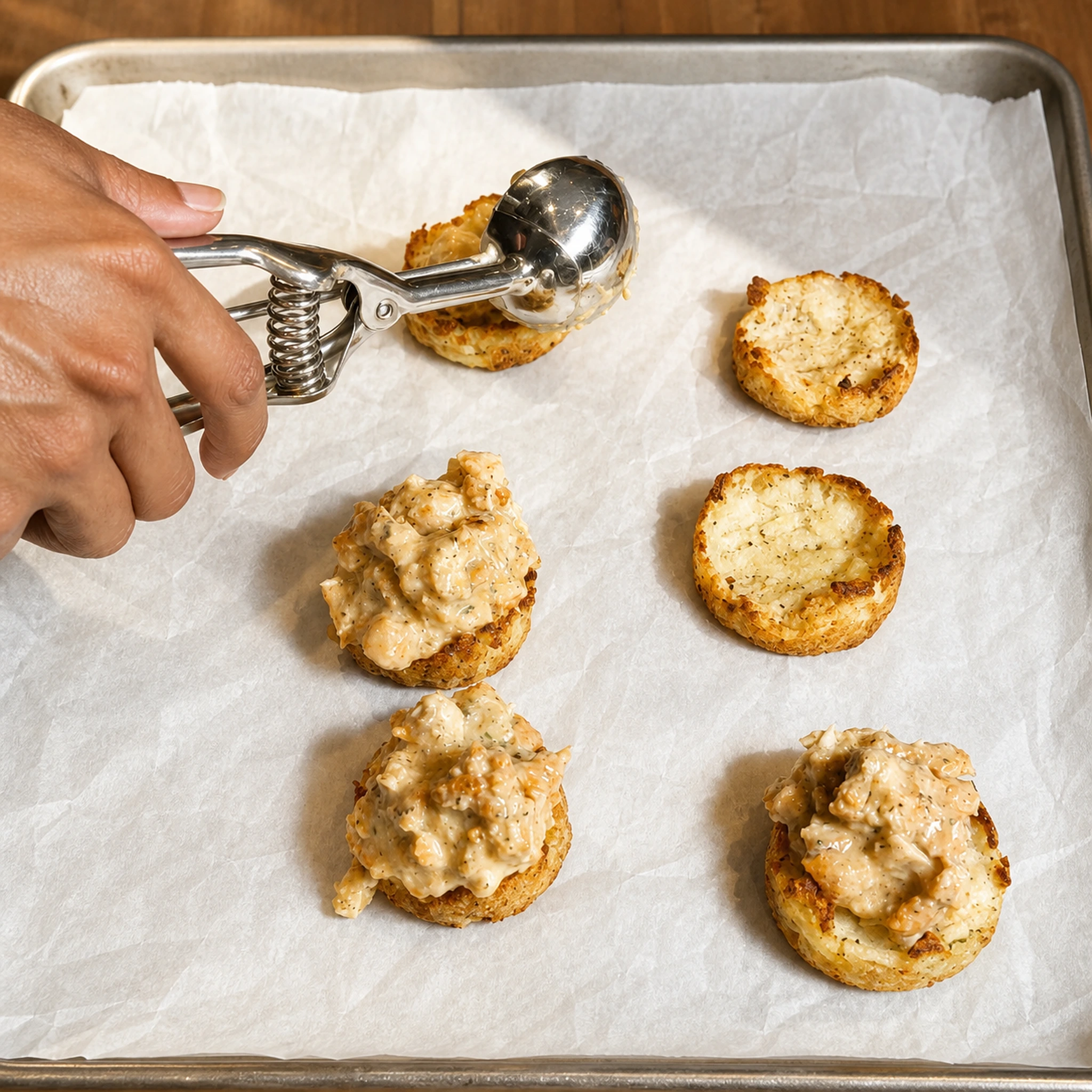 Step photo: fill potato shells polished