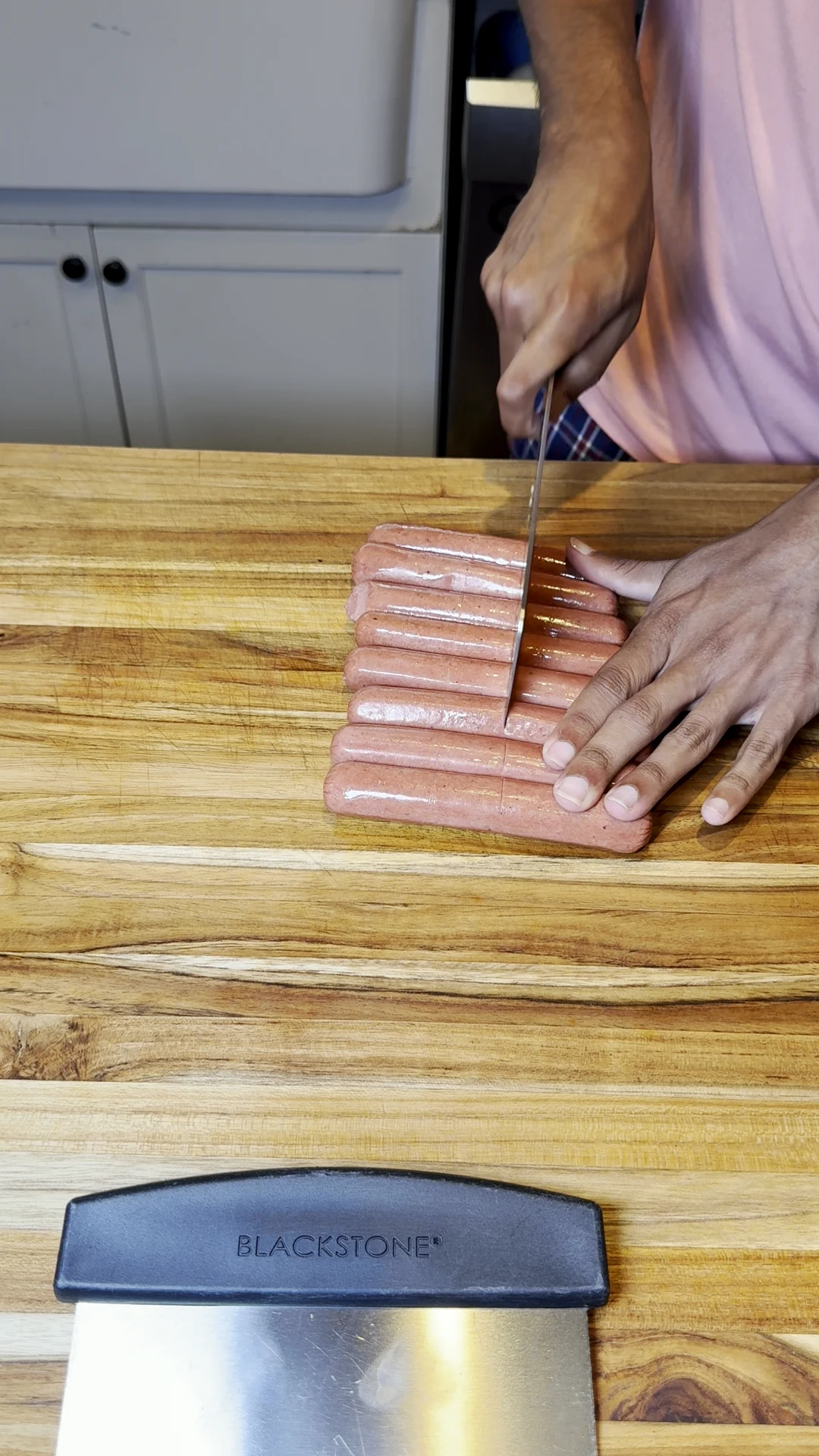 Step photo: score beef dogs