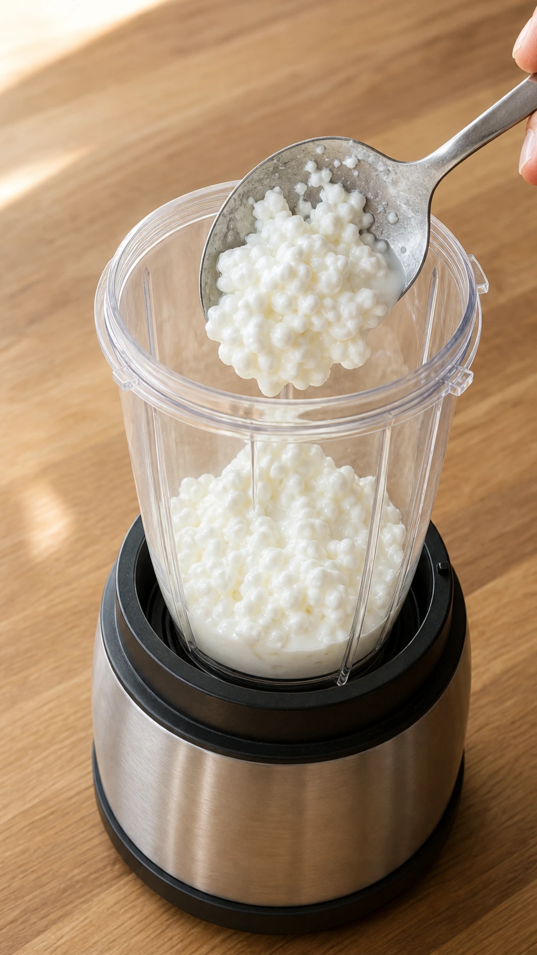 Step photo: cottage cheese polished