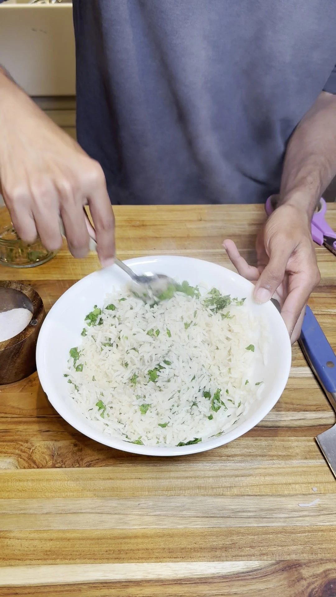 Step photo: cilantro lime rice