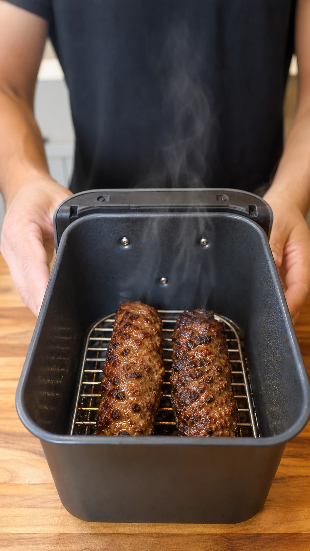 Step photo: air fry beef kebabs polished