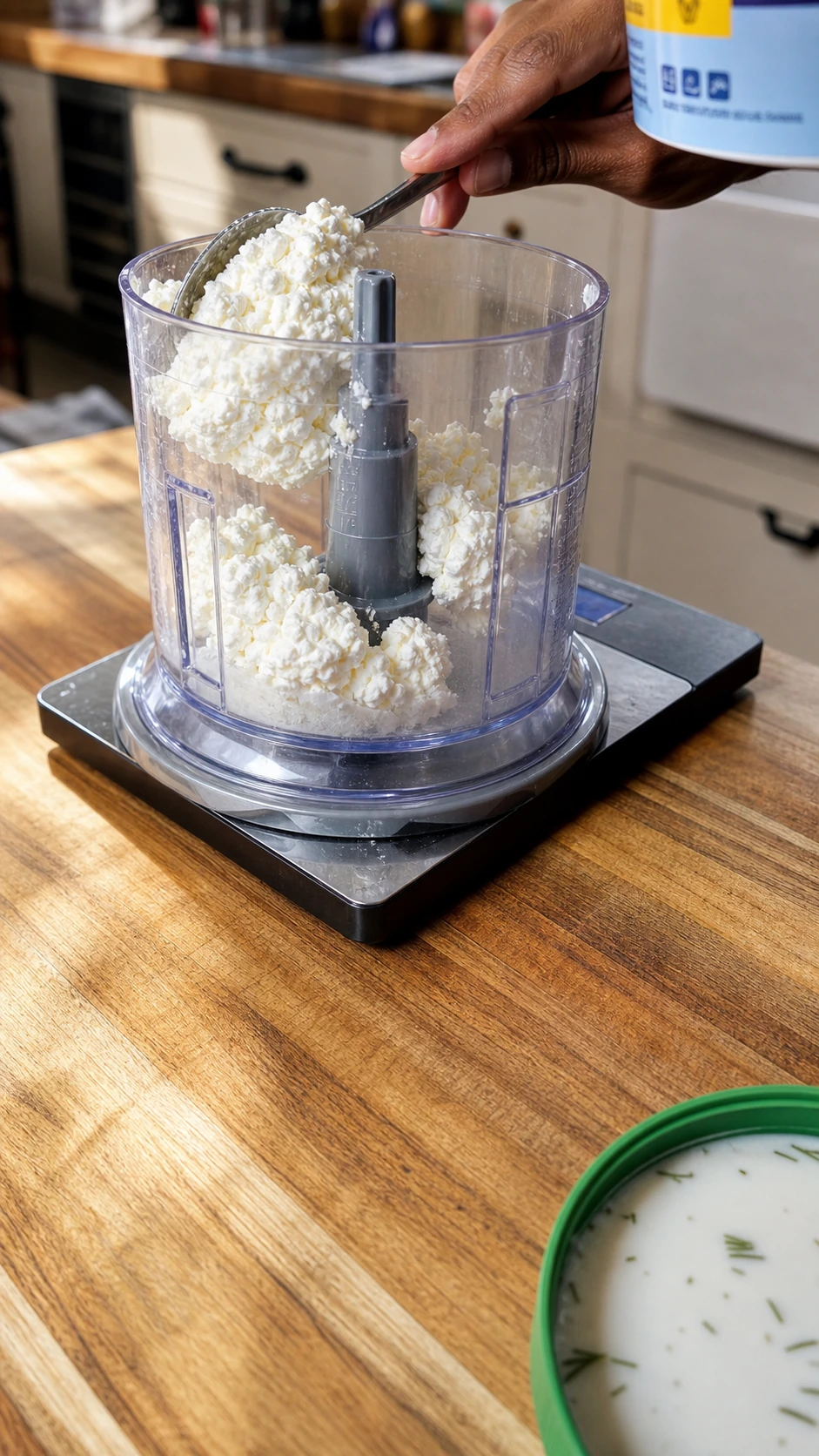 Step photo: cottage cheese base polished