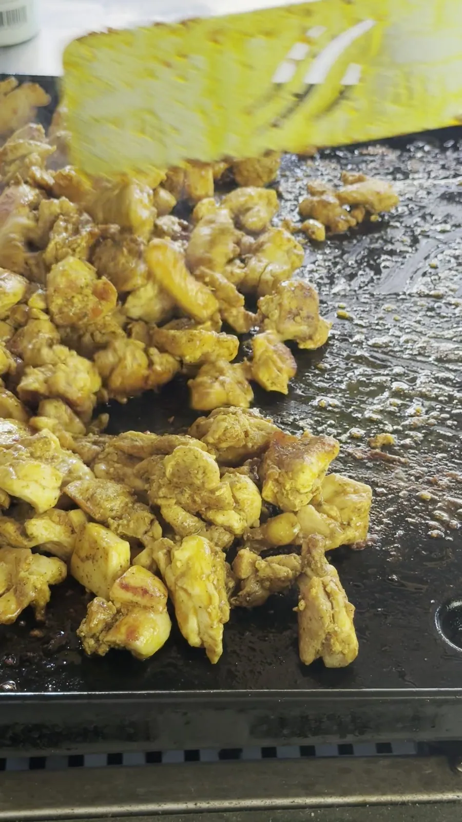 Step photo: chop griddled chicken