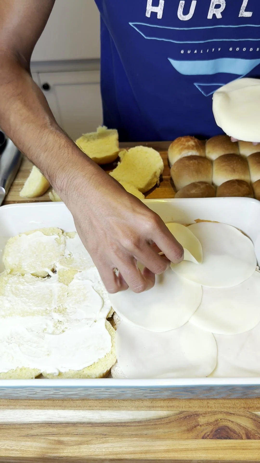 Step photo: provolone layer