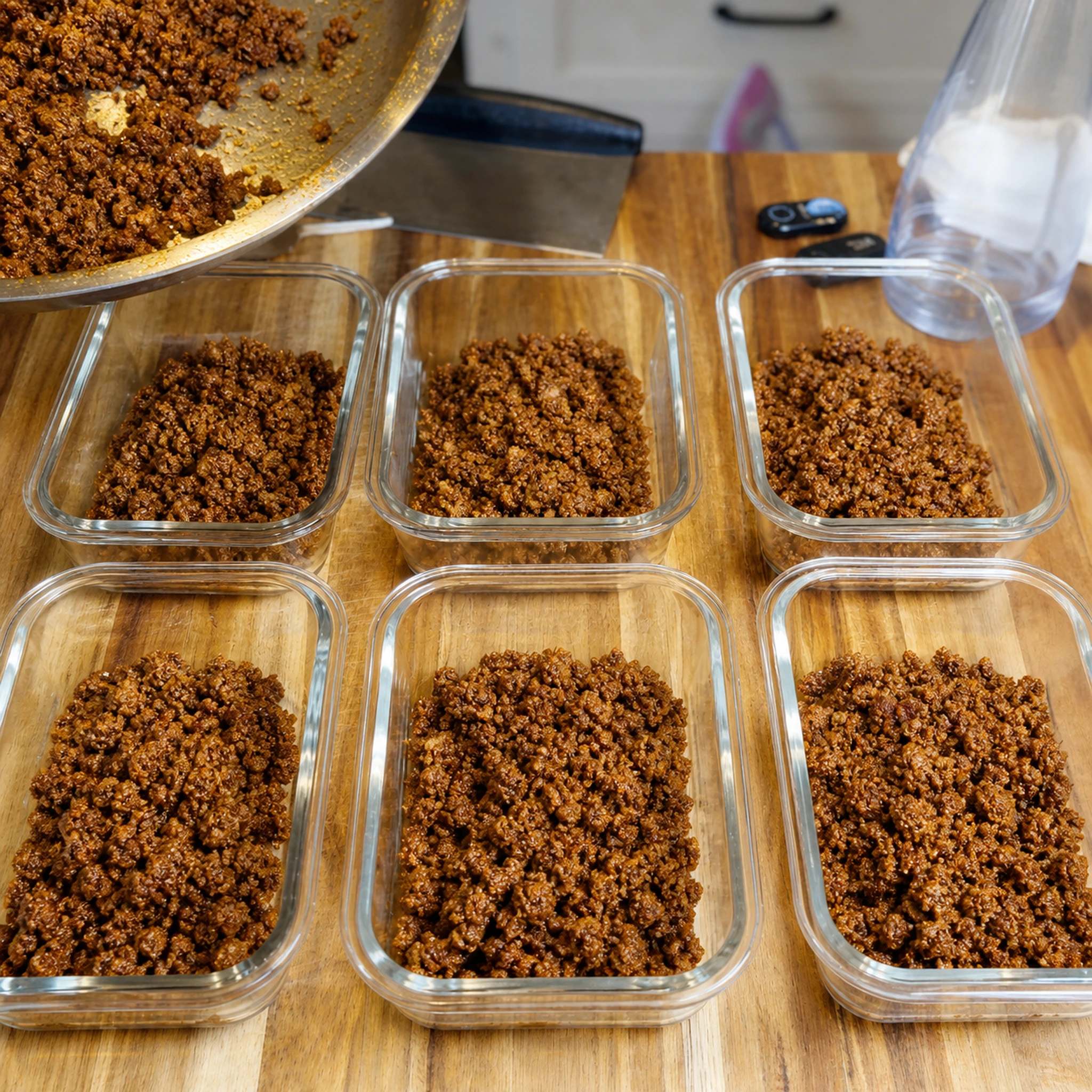 Step photo: portion six beef containers polished