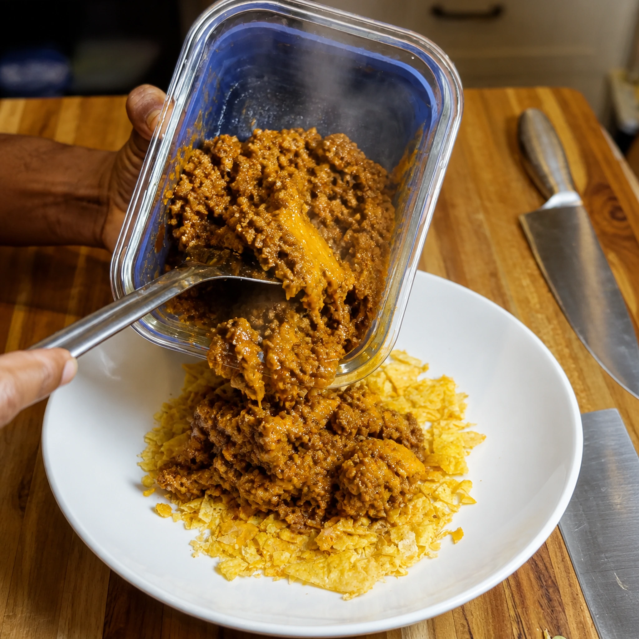 Step photo: hot cheesy beef polished