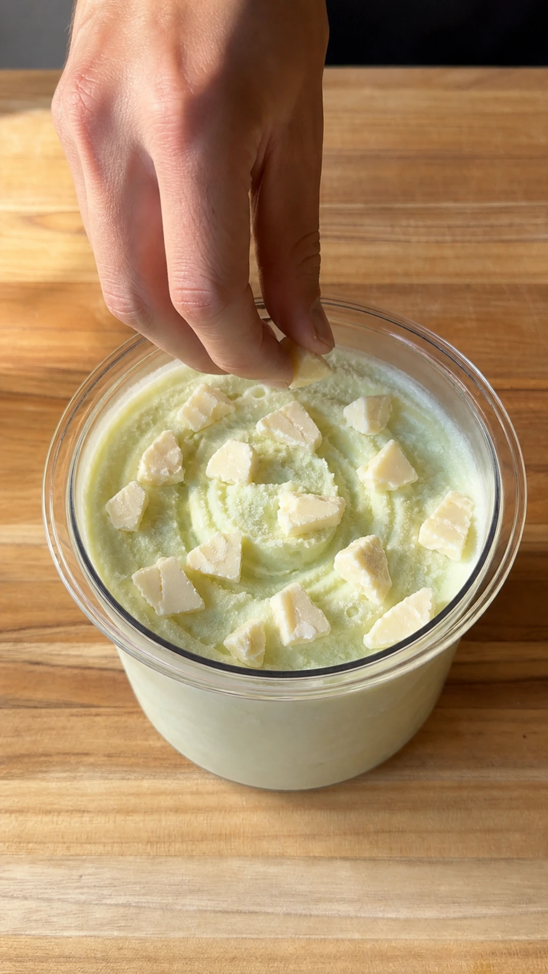 Step photo: add frozen frosting polished