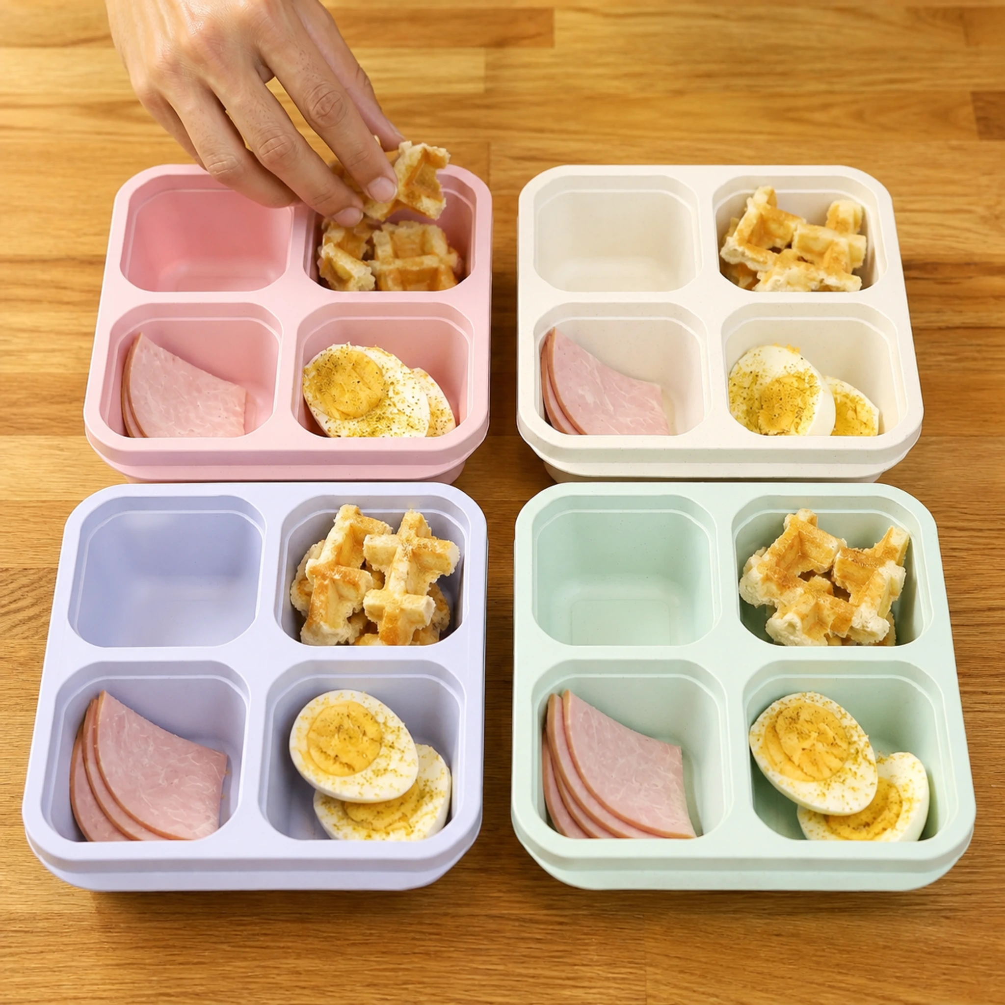 Step photo: cut and add waffle polished