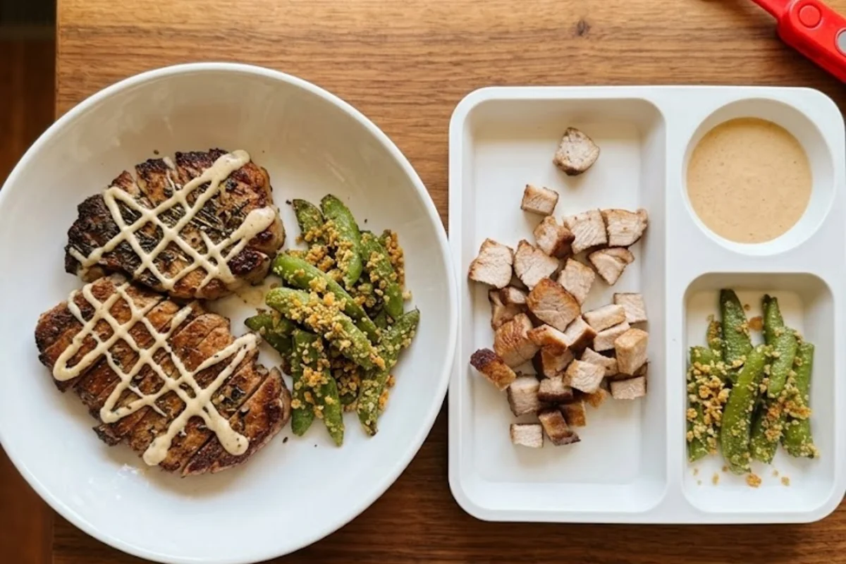 Herb-Garlic Pork Chops + Cowboy Butter Drizzle