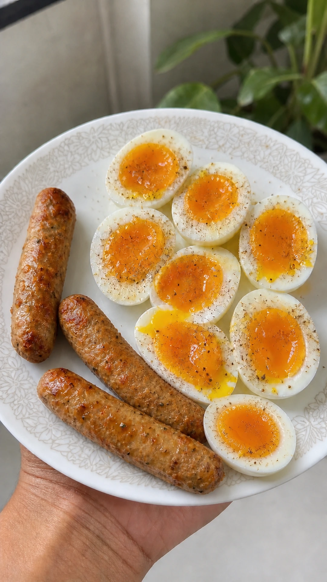 7-Minute Jammy Eggs & Cajun Chicken Sausage