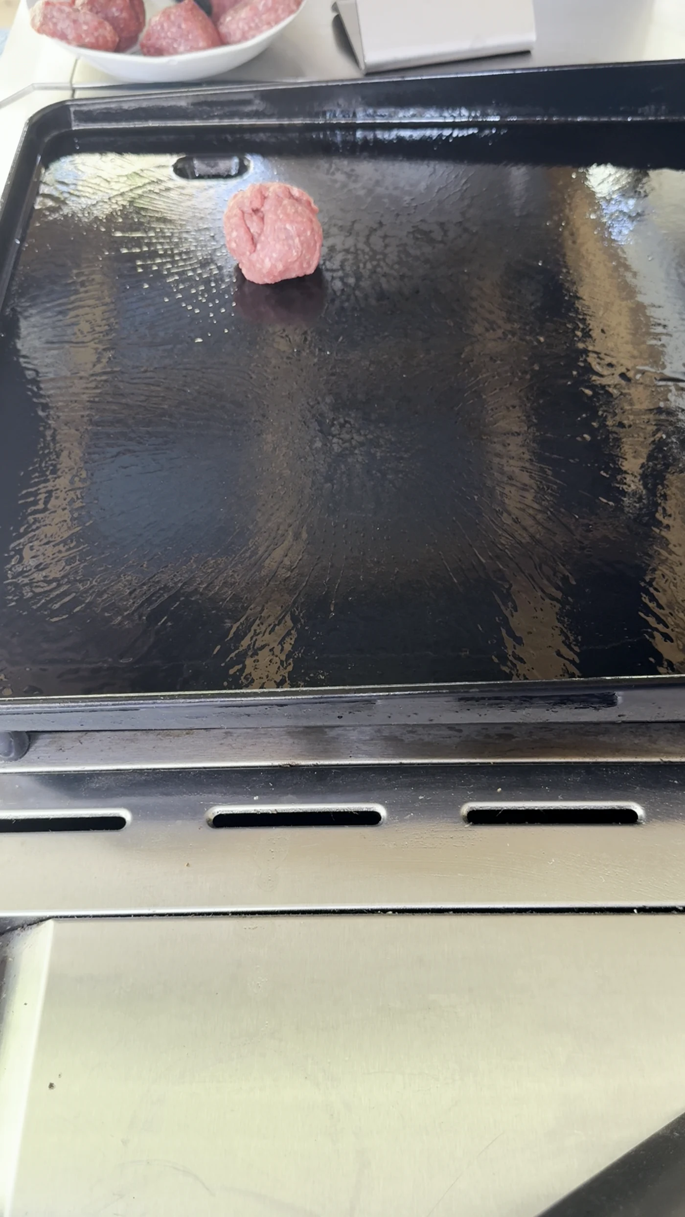 Step photo: patties on griddle