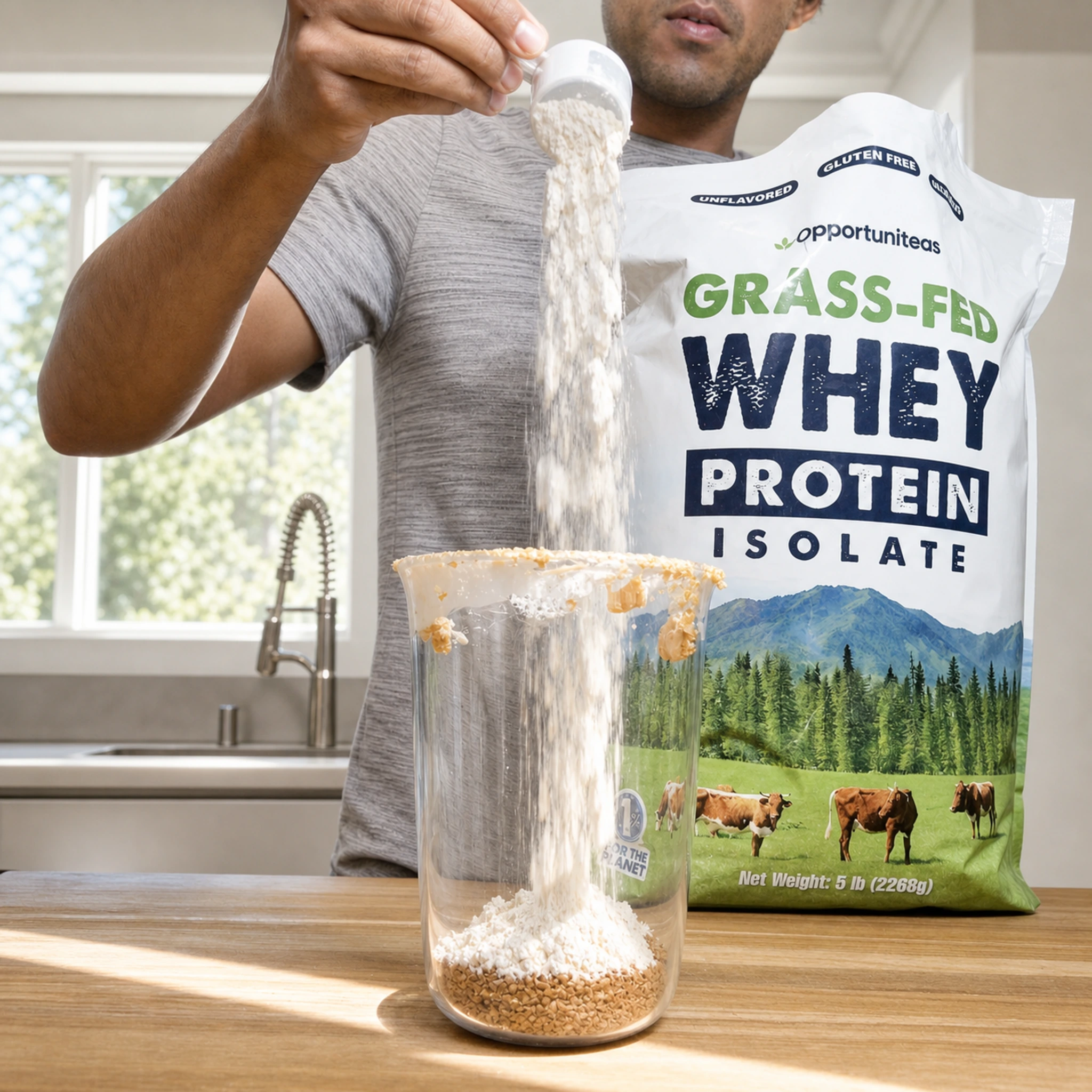 Step photo: add whey isolate polished