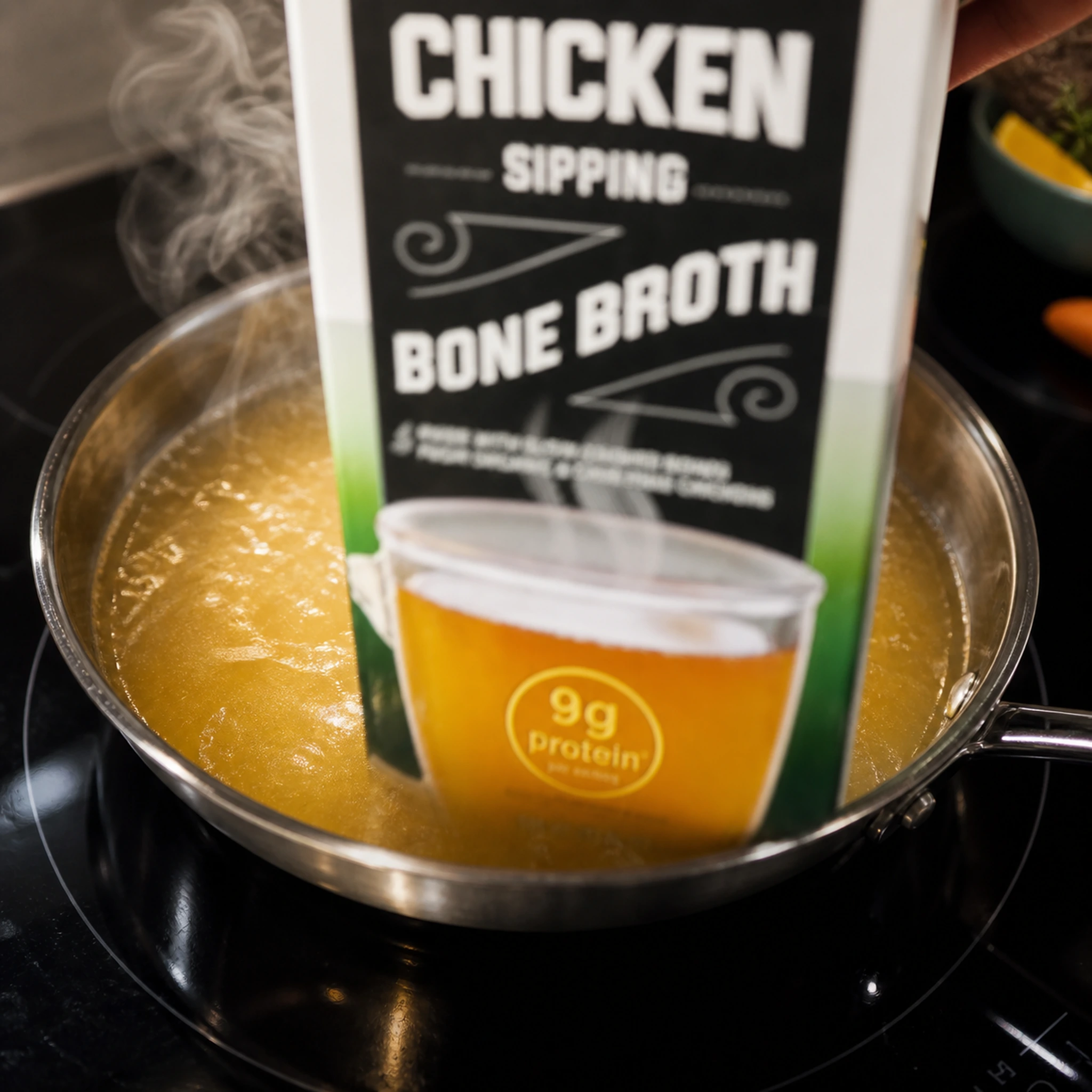 Step photo: chicken bone broth polished