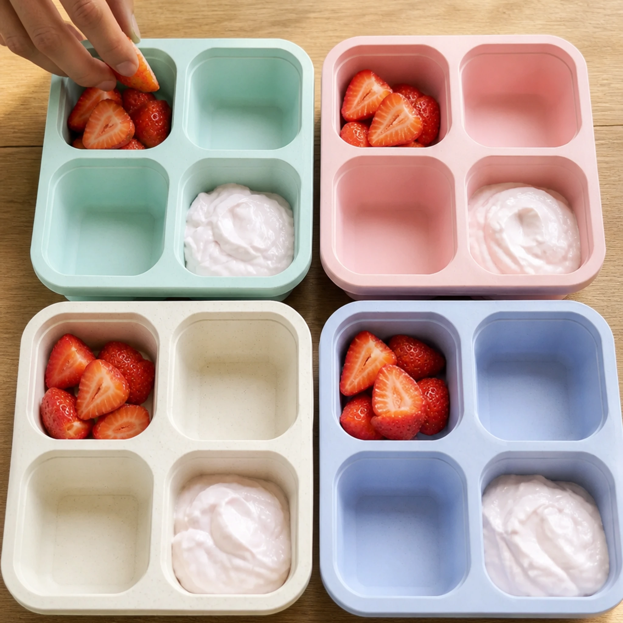 Step photo: add strawberries polished