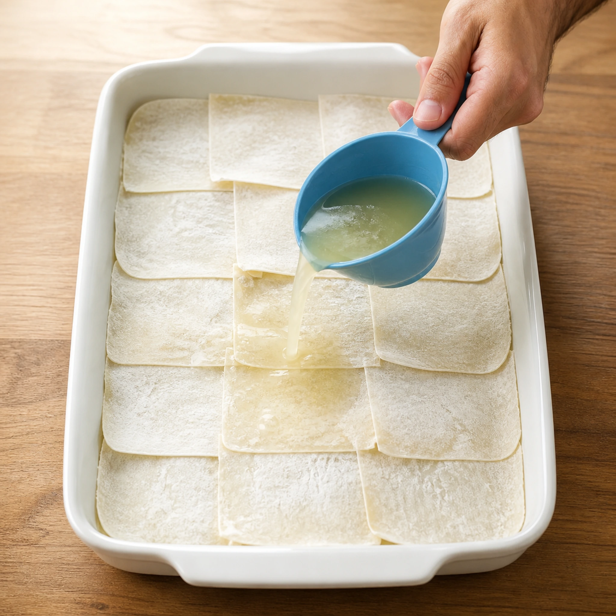 Step photo: add chicken broth polished