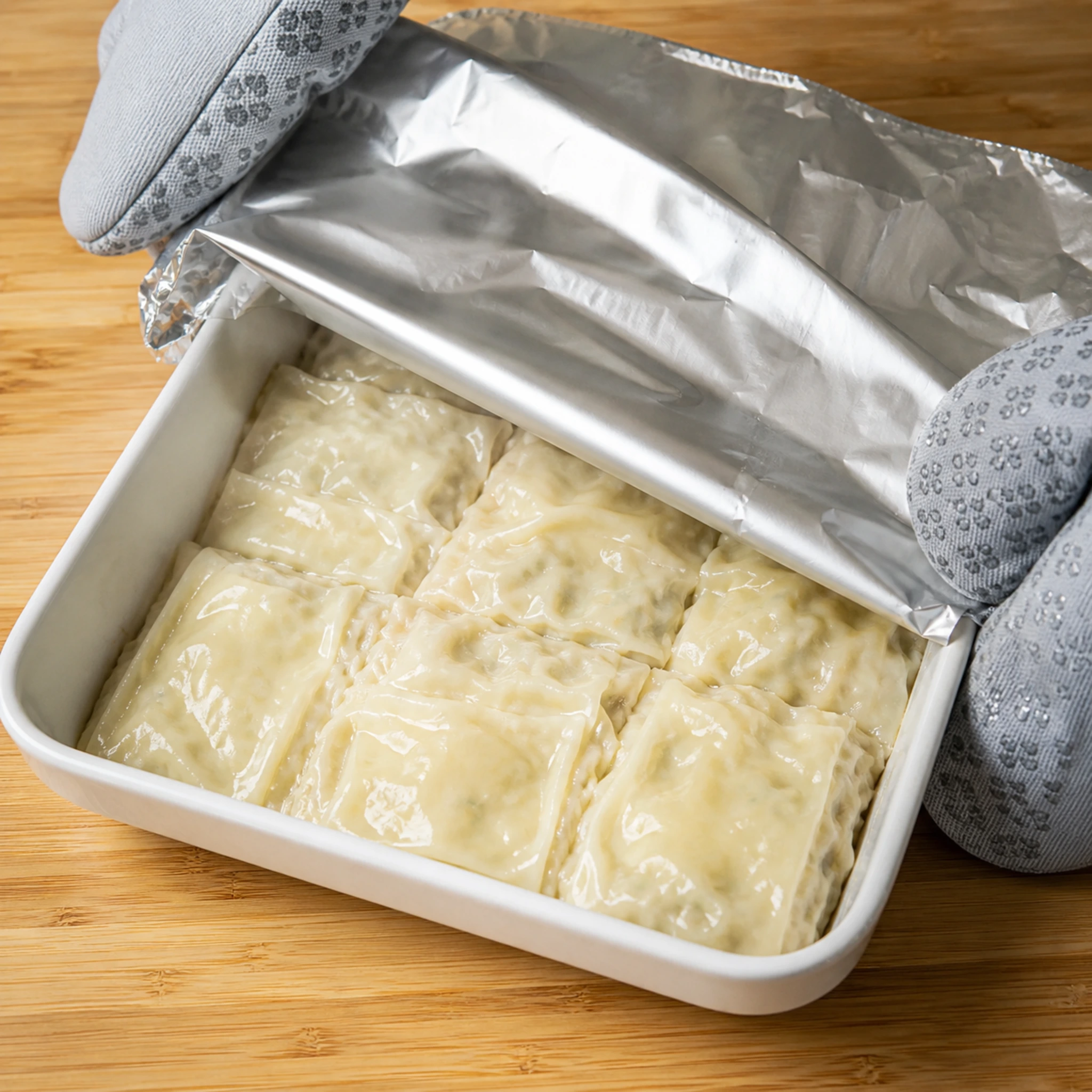 Step photo: covered bake reveal polished