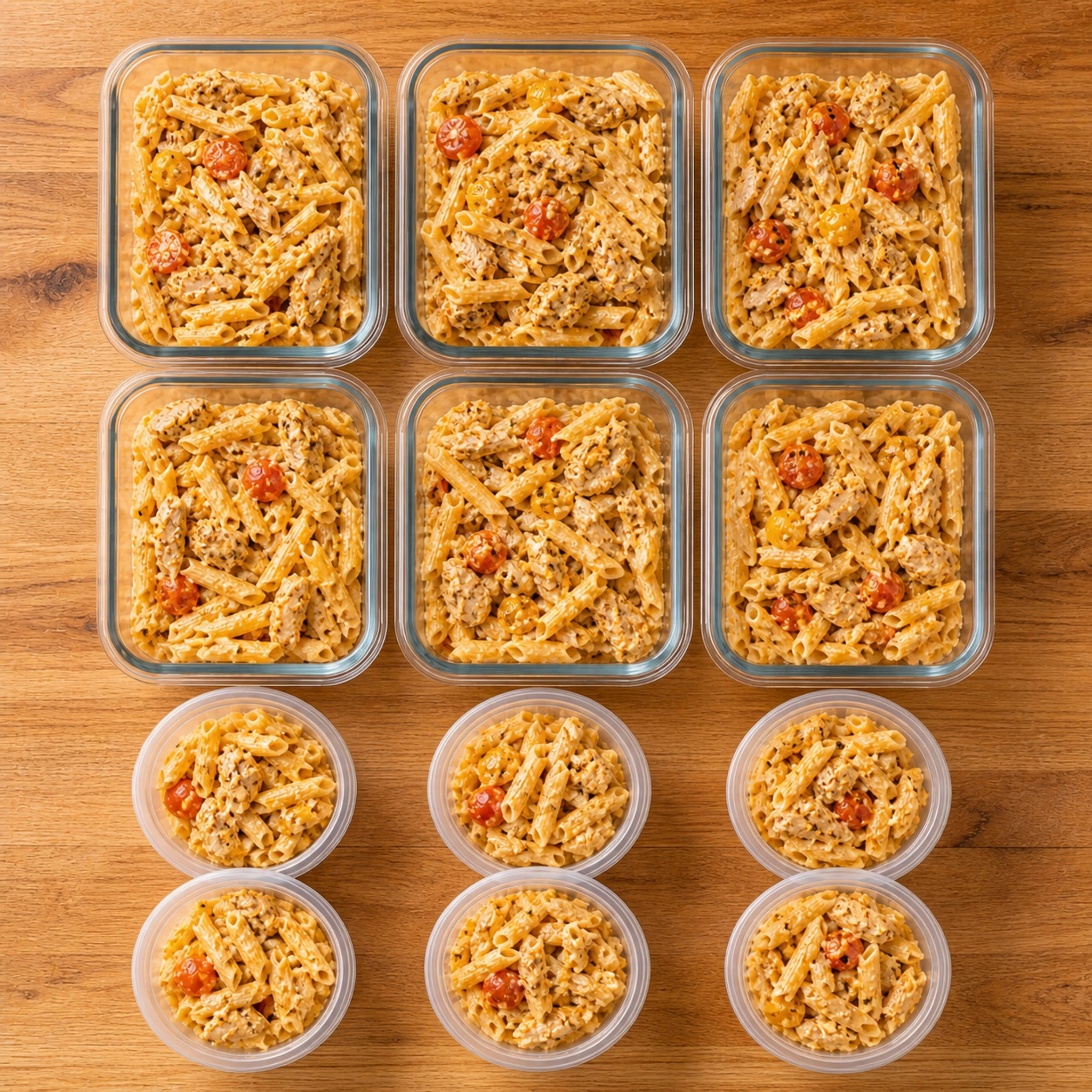 Viral Tomato Feta Chicken Pasta, Split Plate Style